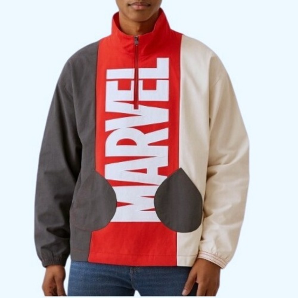 Disney Store Marvel Zip Neck Quarter Zip Pullover Jacket Unisex‎ XS Red Black